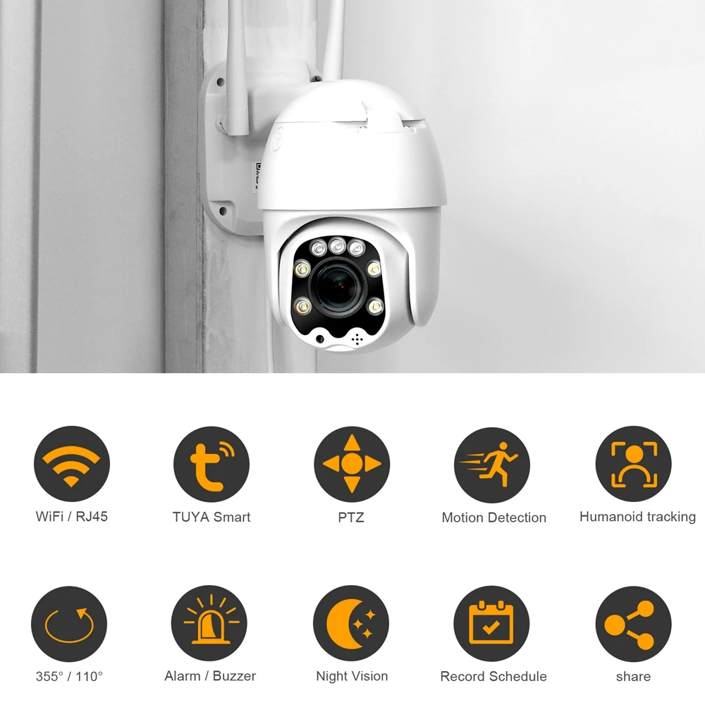 IP-камера Anchencoky 1080P Wi-Fi PTZ Поддержка Google Home или Alexa | Безопасность и защита