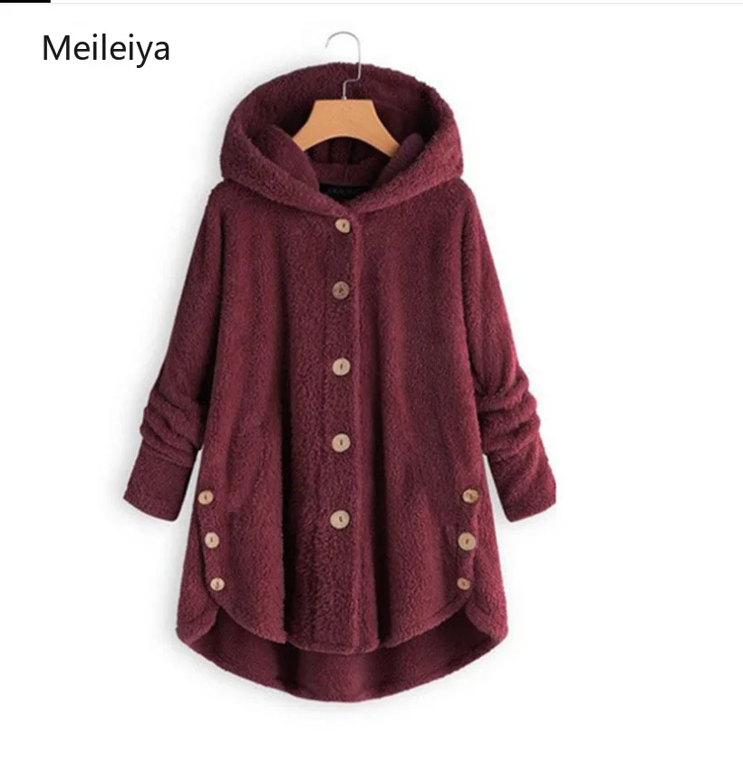 Новинка Женское пальто на пуговицах пушистый отложной воротник верхняя одежда
