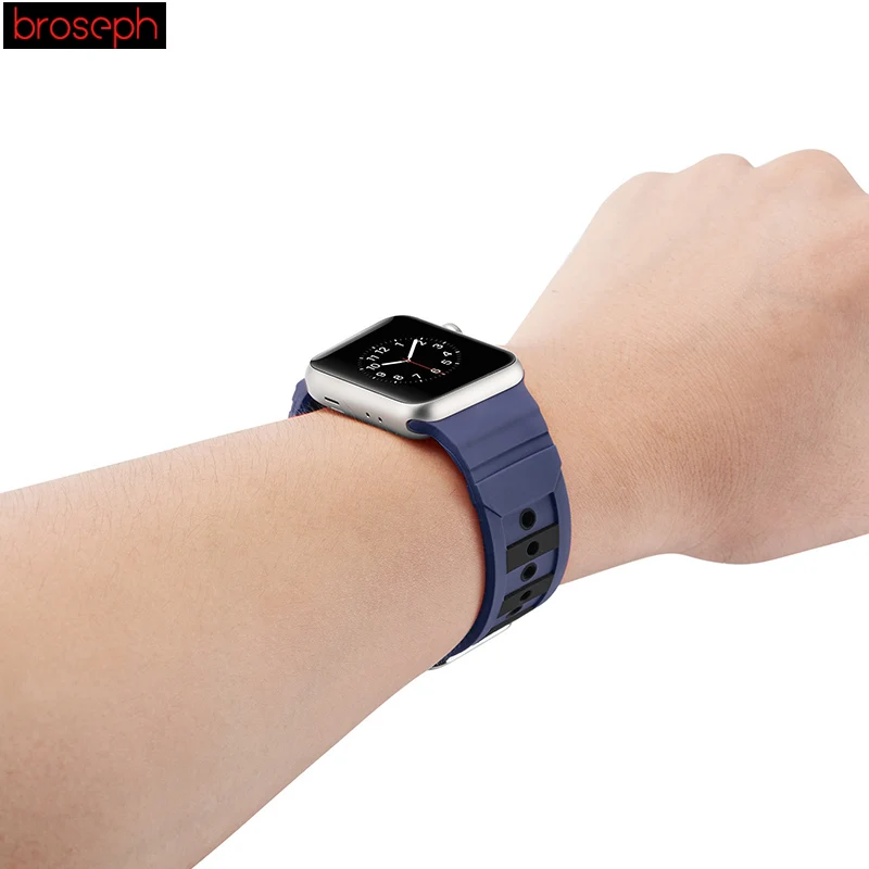 Силиконовый ремешок для iwatch 4 ремешка 44 мм 40 мм для мужчин и женщин браслет для apple watch 1 2 3 38 мм 42 мм ремешки для часов