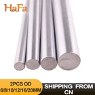 Линейный вал цилиндра, хромированный цилиндр с круглым стержнем, оптическая ось, детали для 3D-принтера с ЧПУ, 2 шт., 6 мм, 8 мм, 10 мм, 12 мм, 16 мм, 20 мм