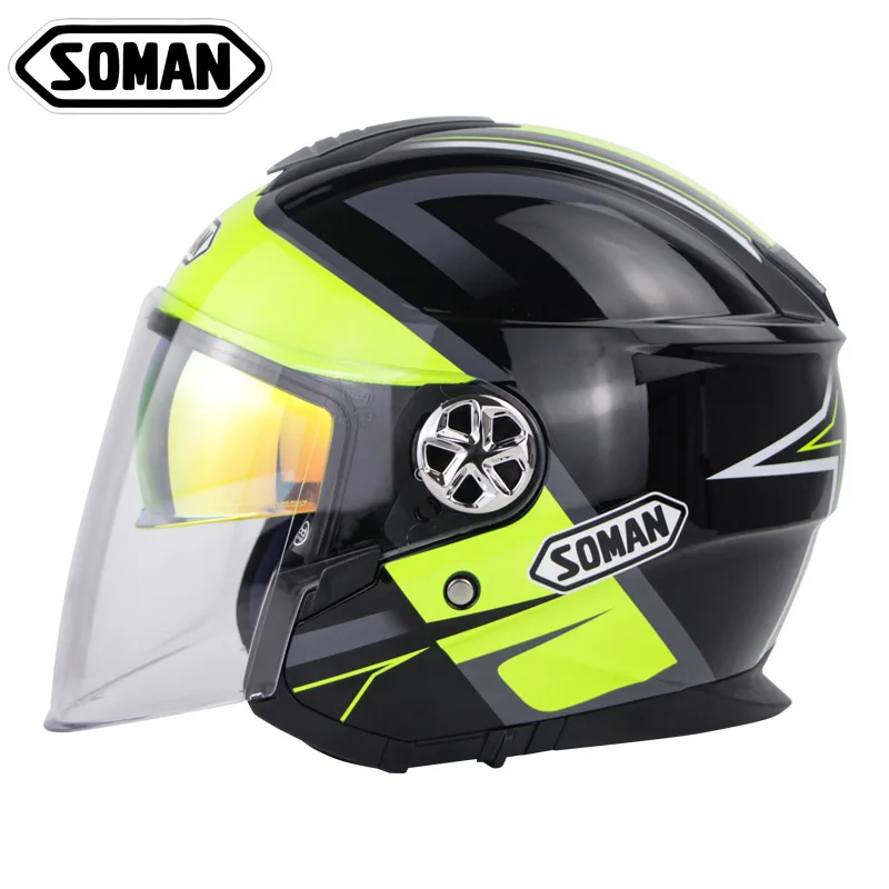 

Double Visor Helmet Electric Scooter Motorcycle Open Face Riding Safety Women Bike ABS Cascos Para Moto Mujer Fashion Man