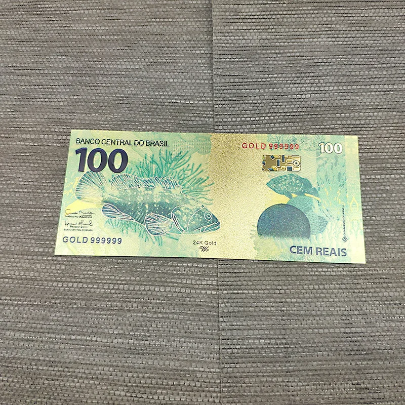 1 шт. бразильские банкноты 100 Рейл Золотая спиральная платформа для банкнот