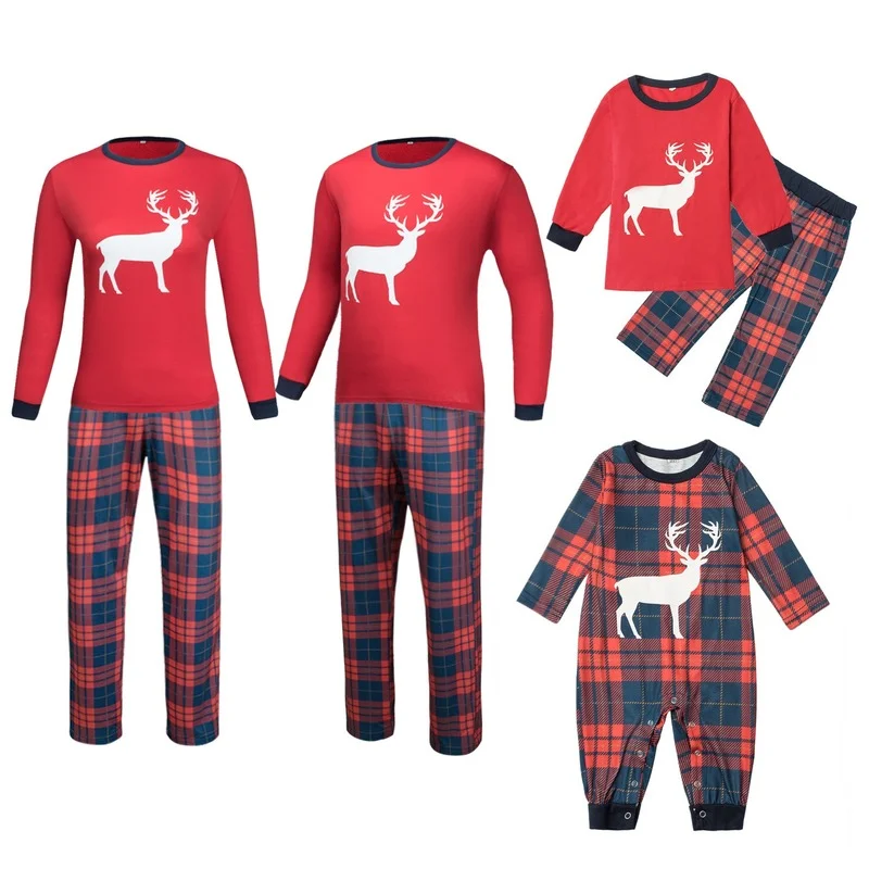 

Family Matching Christmas Pyjamas Set Outfits Dad Mom Kids Baby Xmas Elk Sleepwear Nightwear Family Matching Outfits