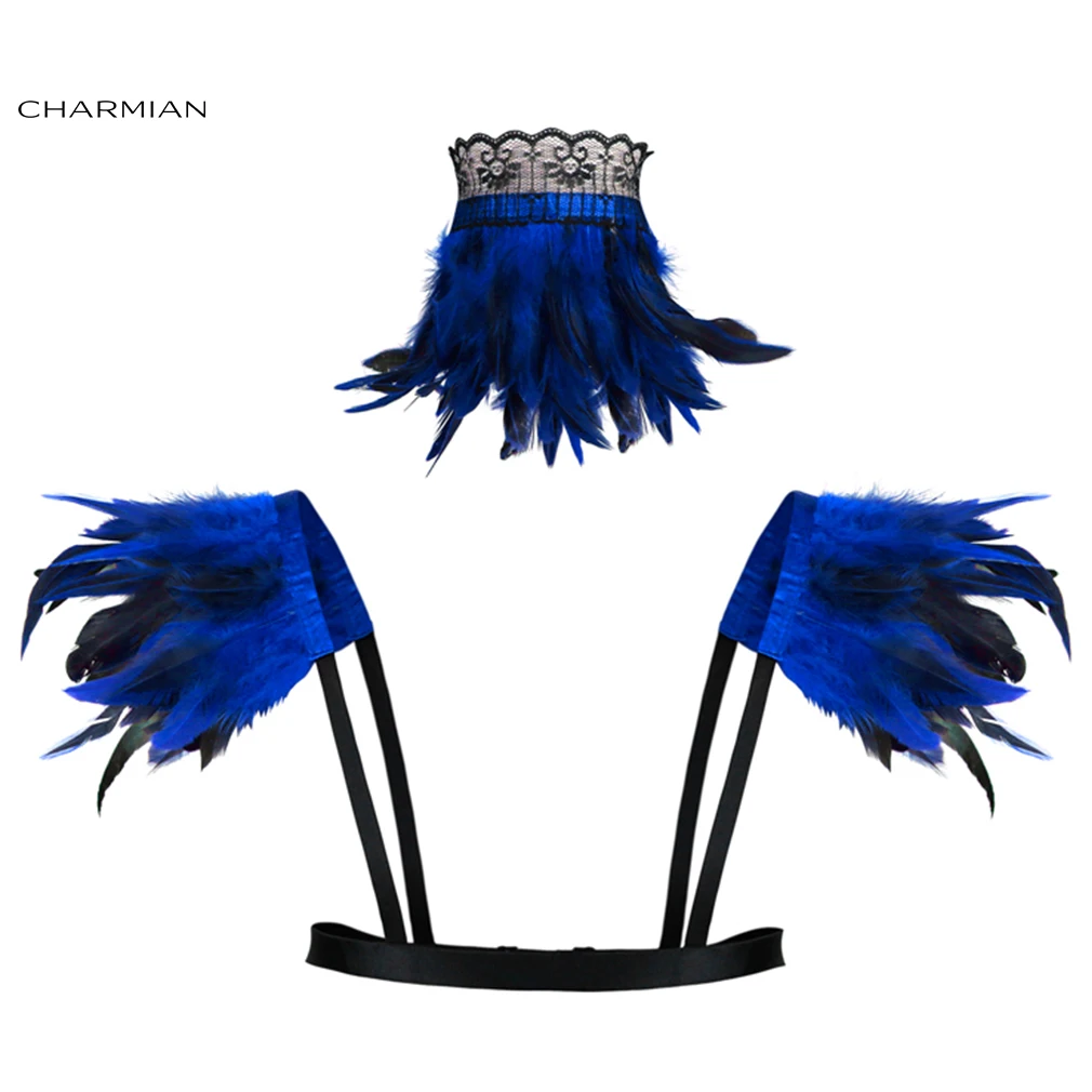 Шарф-воротник женский с перьями в викторианском стиле | Женская одежда