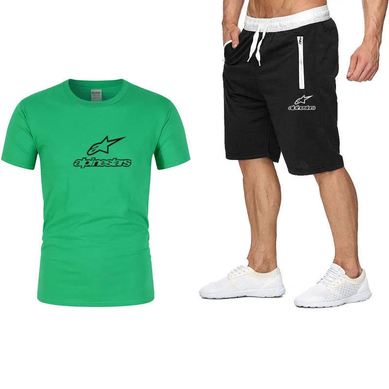 

Spring And Summer New Men's And Women's Couples With The Same Short-Sleeved T-Shirt + Sports Shorts Two-Piece Suit