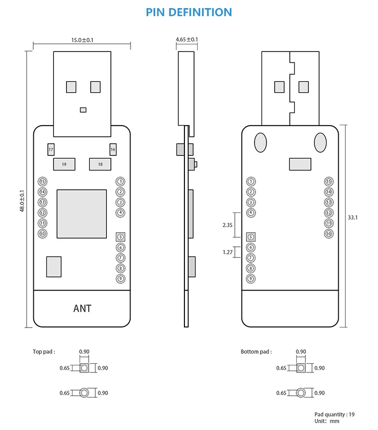E18-2G4U04B Zigbee CC2531 2,4 ГГц USB порт 4dBm IoT uhf беспроводной приемопередатчик 2,4 ГГц передатчик и модуль приемника