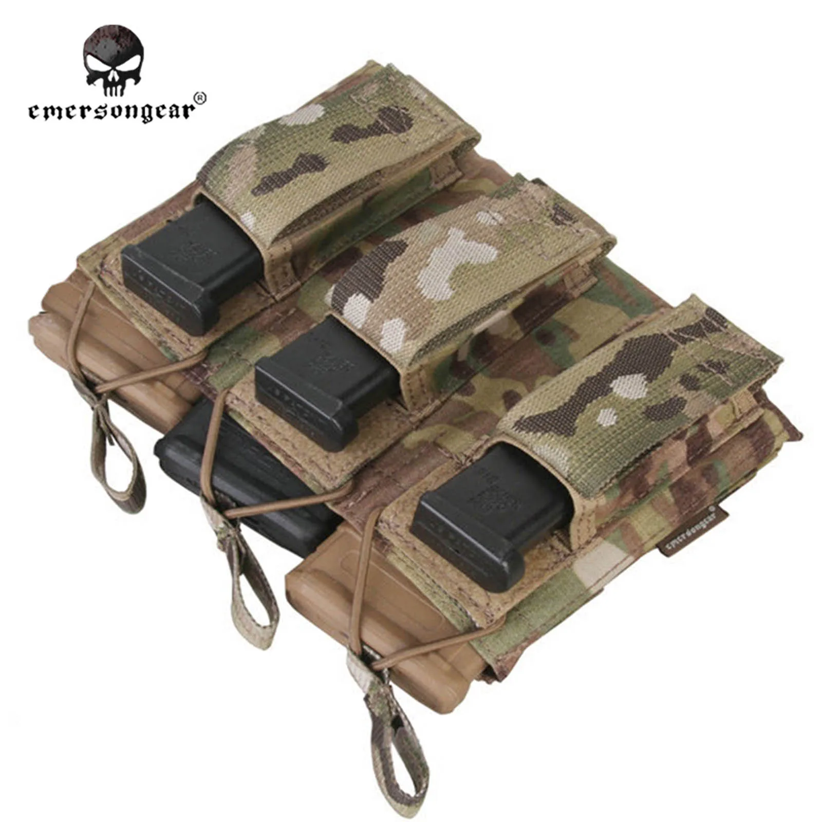 Emerson 5 56 пистолетная тройная сумка с открытым верхом боевая Molle мультикам EM6363MC|pouch