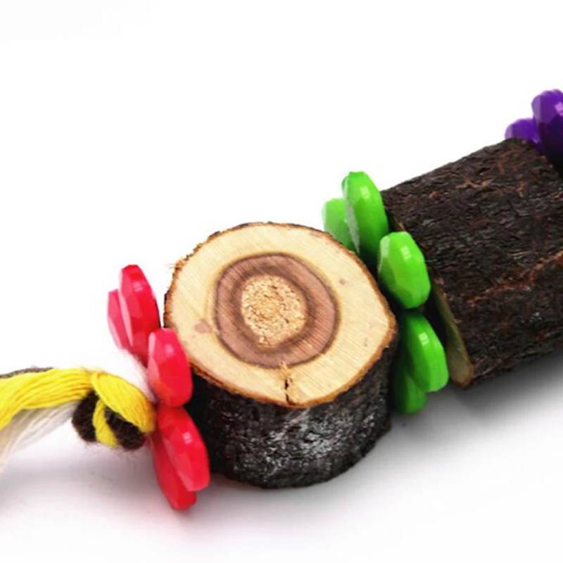 Творческий красочный Попугай Игрушка качество натурального дикого дерева