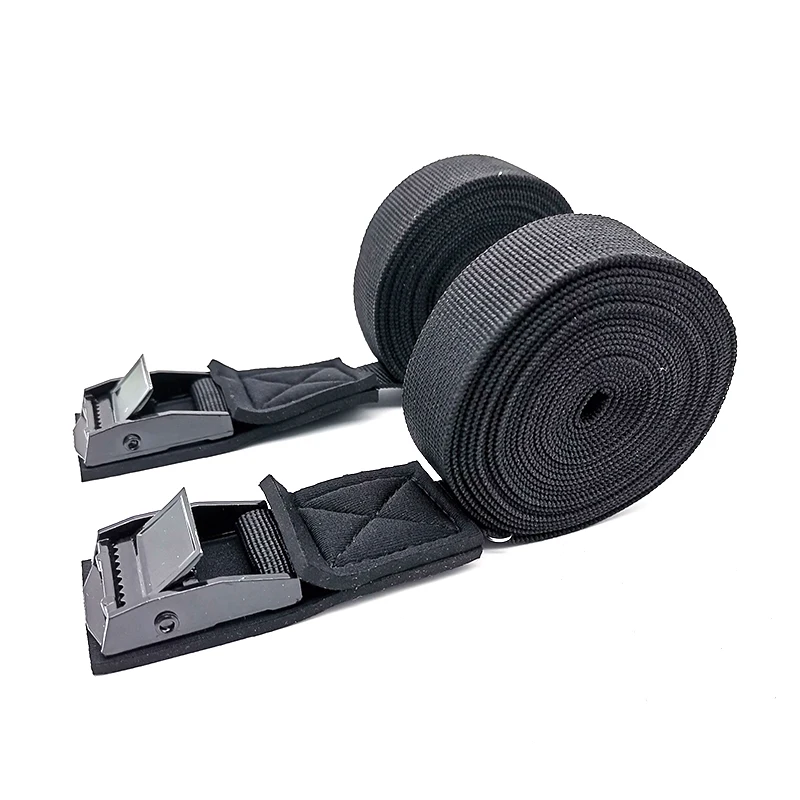 

2pcs Black Car Roof Luggage Cam Buckle Lashing Tie Down Straps 300cmx2.5cm