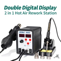 double led digital display soldering iron rework station yihua 898d smd hot air soldering station 2 in 1 free shipping
