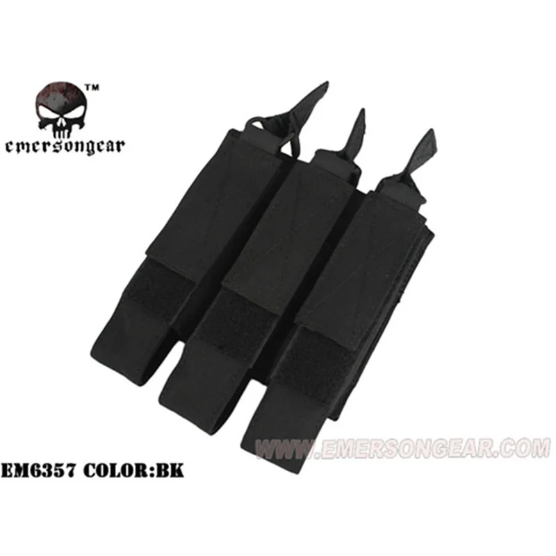BK Emersongear Emerson модульный тройной MP7 маг Чехол Тактический Подсумок подсумок Wargame CS аксессуар Molle Mag Pouch - Цвет: BK