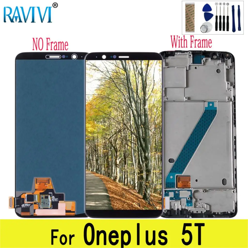 6 01 &quot5T ЖК дисплей для Oneplus 5T Дисплей кодирующий преобразователь сенсорного