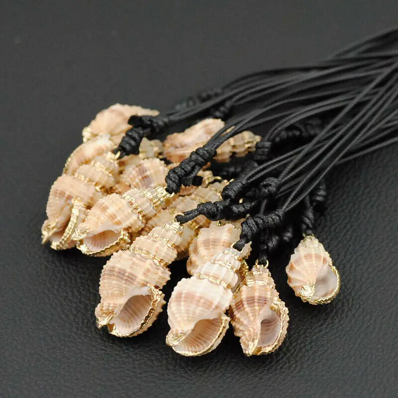 Лот 12 шт. модные настоящие морские раковины Подвески в виде ракушки ожерелья для