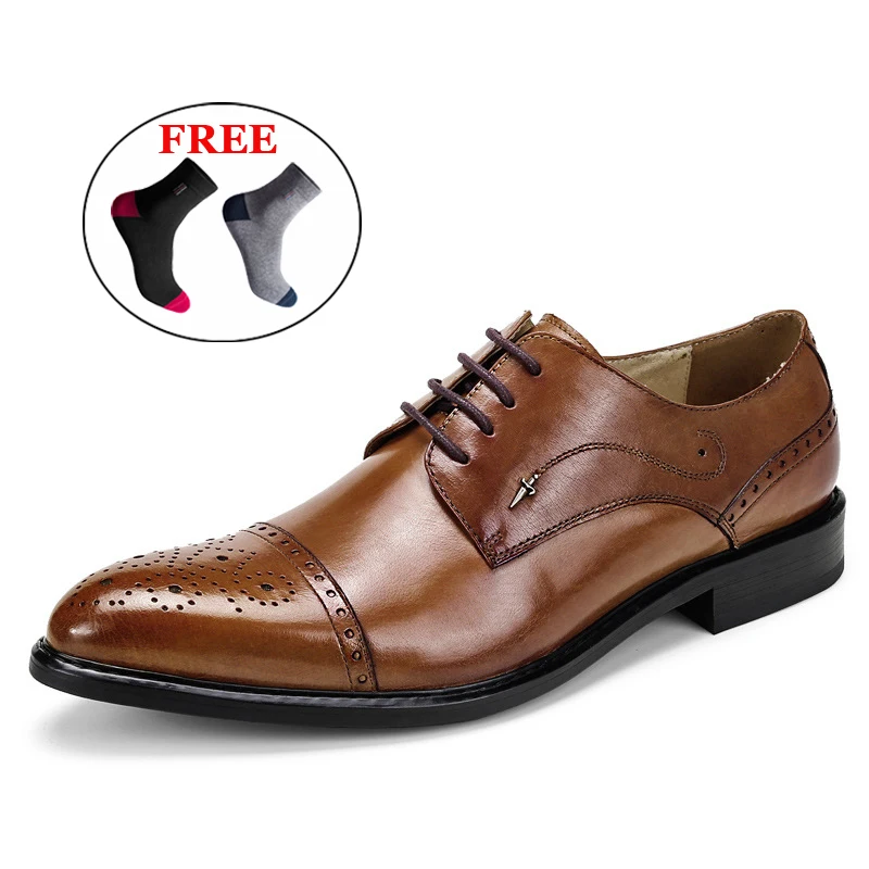 

Heye Wings men business shoes leather pointed in men formal dress shoes Bullock carved leather shoes