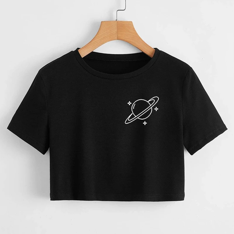 

Summer Women T Shirts Serpent Printing Black Crop Top Harajuku Funny Ullzang Streetwear Tees Female O-neck Short Sleeve Clothes