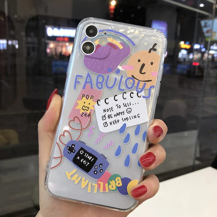 

Fashion phone case For iphone 12 11 Pro Max shell XR X XS Max 8 7 6S Plus Transparent Soft Silicon phone back Cover