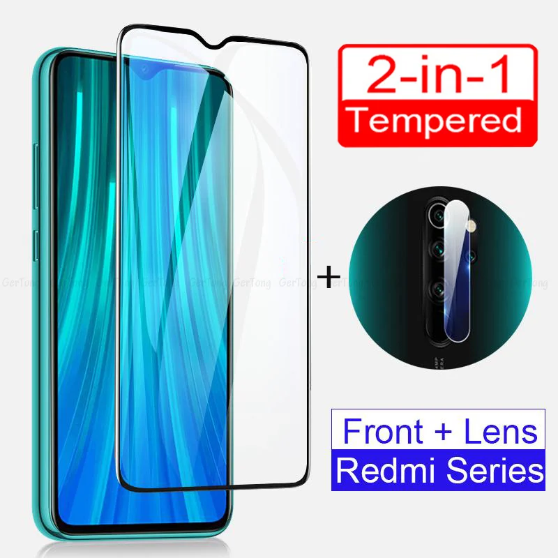2в1 объектив камеры защитное закаленное стекло Redmi Note 8 pro 8T Премиум Защитное для