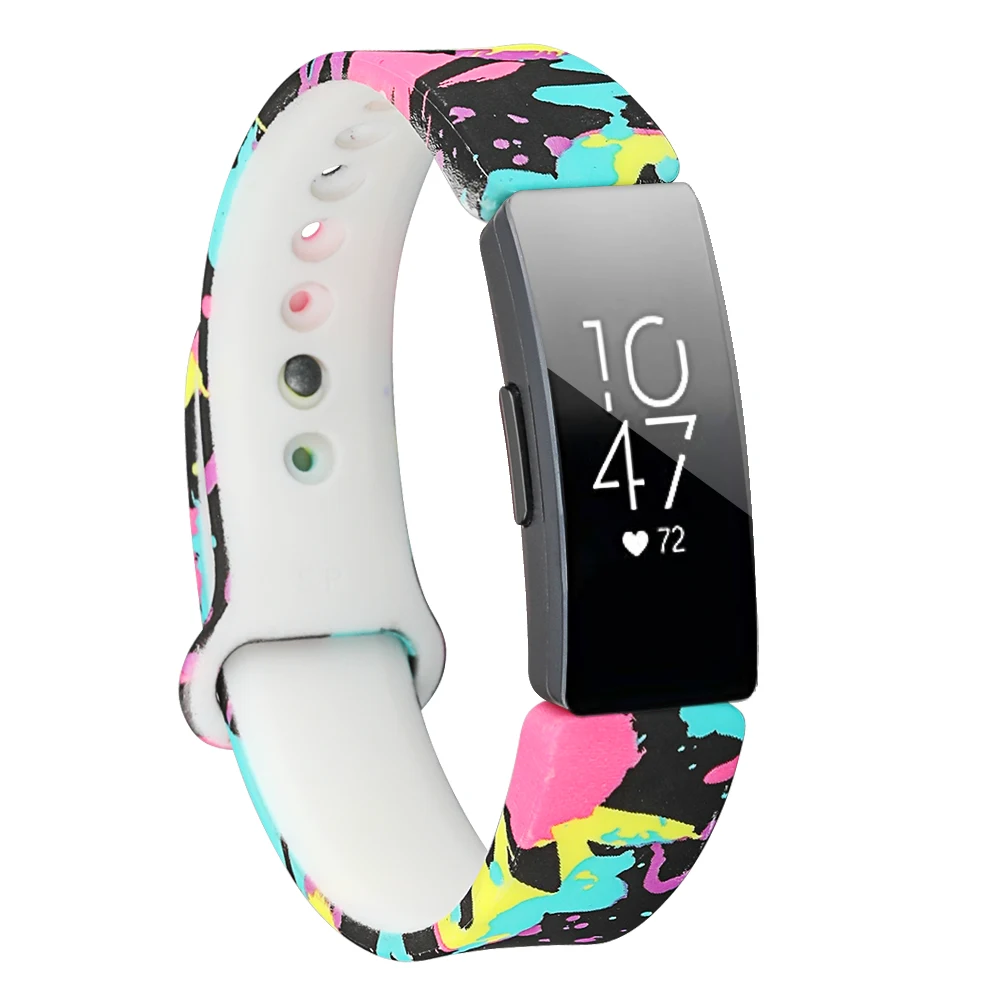 Темно-синий Силиконовый ремешок для Fitbit Inspire HR Flora, цветной смарт-ремешок для Fitbit Inspire/Inspire HR, аксессуары, маленький Ларг - Цвет: Темно-синий