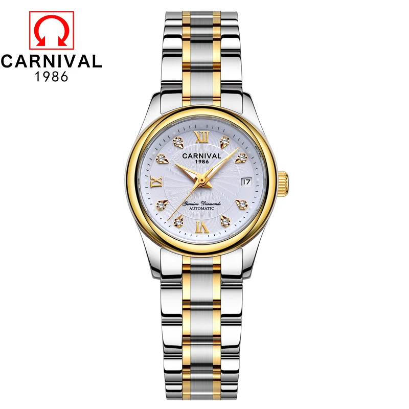 Карнавал часы модные автоматические Механические Топ бренд водонепроницаемый