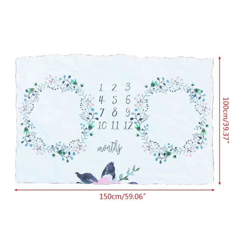 

Kids Baby Milestone Flannel Blanket Children Photography Props Twins Photo Commemorative Background Cloth Blankets
