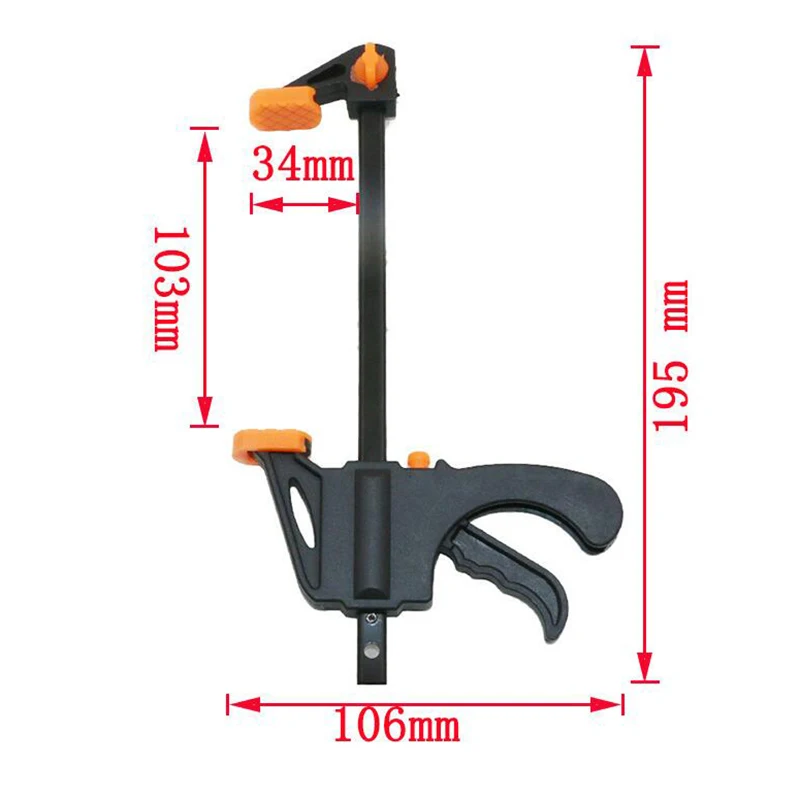 1pc 4 Inch Woodworking F Clamps Clip Quick Release Ratchet Bar Clamp Clip Grip Spreader Gadget Tool