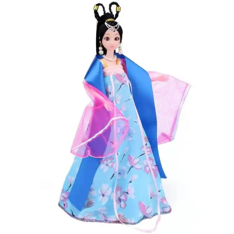 Traditional Chinese Ancient Fairy Beauty Dresses For Barbie Dolls Clothes Party Princess Costume Kids DIY Toys 1/6 BJD Accessory images - 6