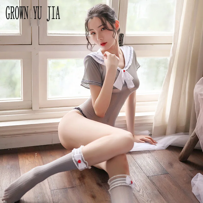 

Sexy Sailor Uniforms Perspectivity Fishnet Bodysuits Stockings Set Erotic Cosplay Costume Porno Role Play Hot Babydoll Lingerie