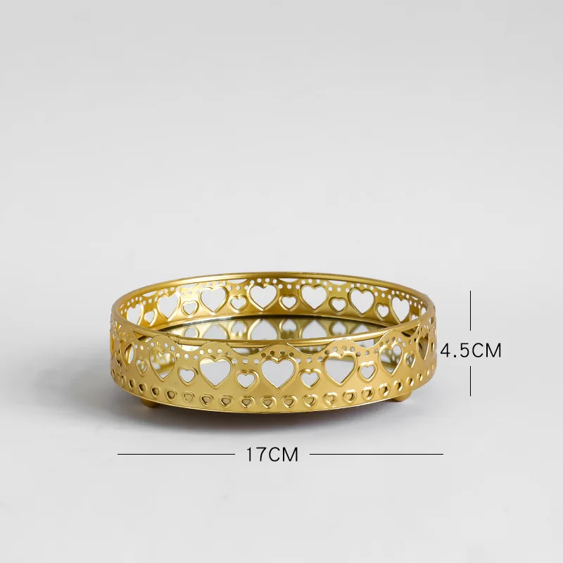 

Metal Tray Cake Stand Weed Trays Pantry Organizer Food Fruit Trays Cosmetic Storage Box Jewelry Storage Rack Golden 2 Layers