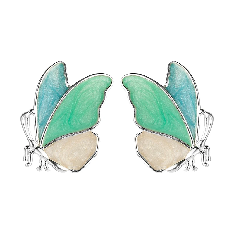 

925 Silver Lovely Butterfly Earrings Female 2020 New Fashion Trend Party Temperament Short Earrings Jewelry Gifts