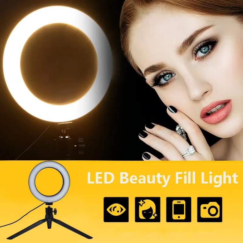 Лунный 6 дюймовый Диммируемый Камера кольцевая лампа для мобильного телефона