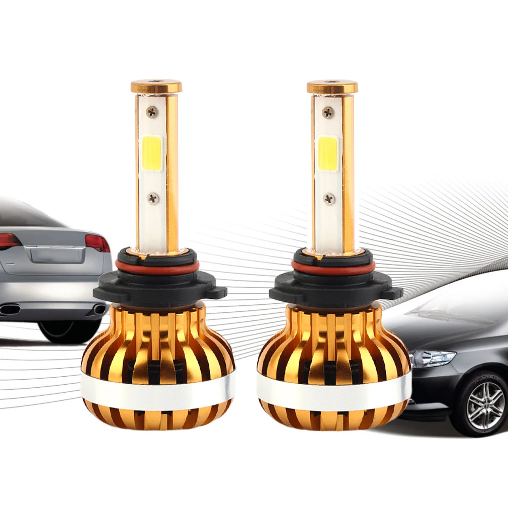 

1 Pair D6 9006 Car LED Headlamp Bulb Replacement Xenon Headlights 4000LM DC9-36V 60W 6000K LED Chip White Light