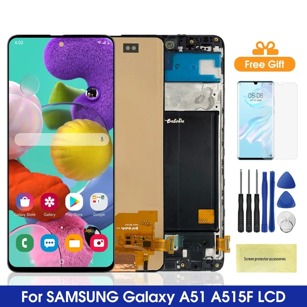 

ЖК-дисплей Super Amoled A51 для Samsung Galaxy A51 A515, сенсорный экран с дигитайзером в сборе, детали для Samsung A515 A515FN/DS A515F