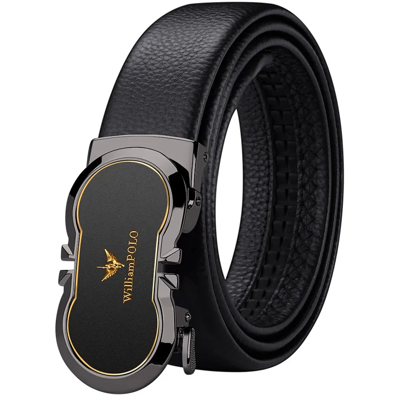 WILLIAMPOLO new style Genuine leather Men Belt high quality luxury cowhide Fashion alloy Automatic Buckle casual business 20835
