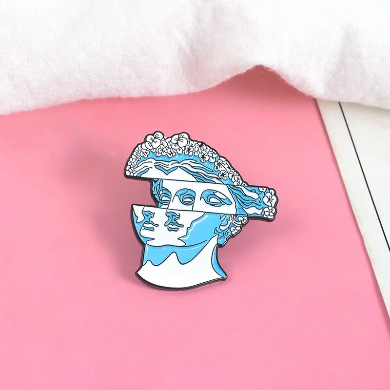 Эмалированная заколка для волос с синими цветами Классический женский подарок