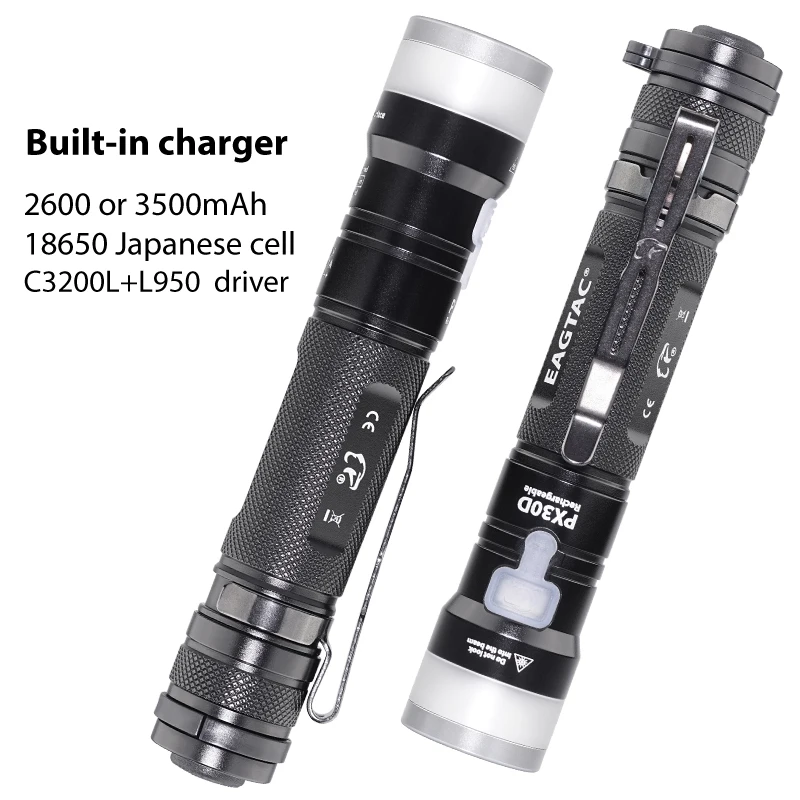買取 EAGTAC PX30LC2-DR ディフューザー XPL ハイ LED 1760 Lm USB 充電式懐中電灯日亜化学工業 219C 18650 付属 CR123A キャンプ読書