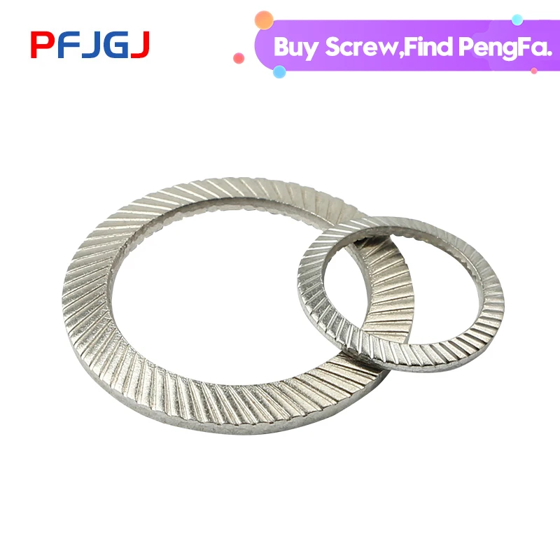 

Peng Fa 304 Lock Washer DIN9250 Stainless Steel Lock Washer Double-sided Tooth Butterfly Anti-slip Mat M3-M20