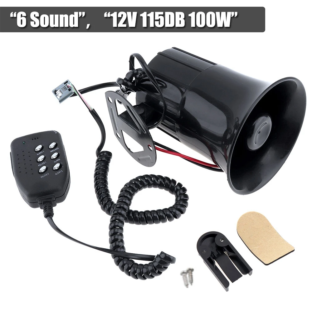 Громкий сигнал для мотоцикла автомобиля грузовика 6 звуков 100 Вт Предупреждение