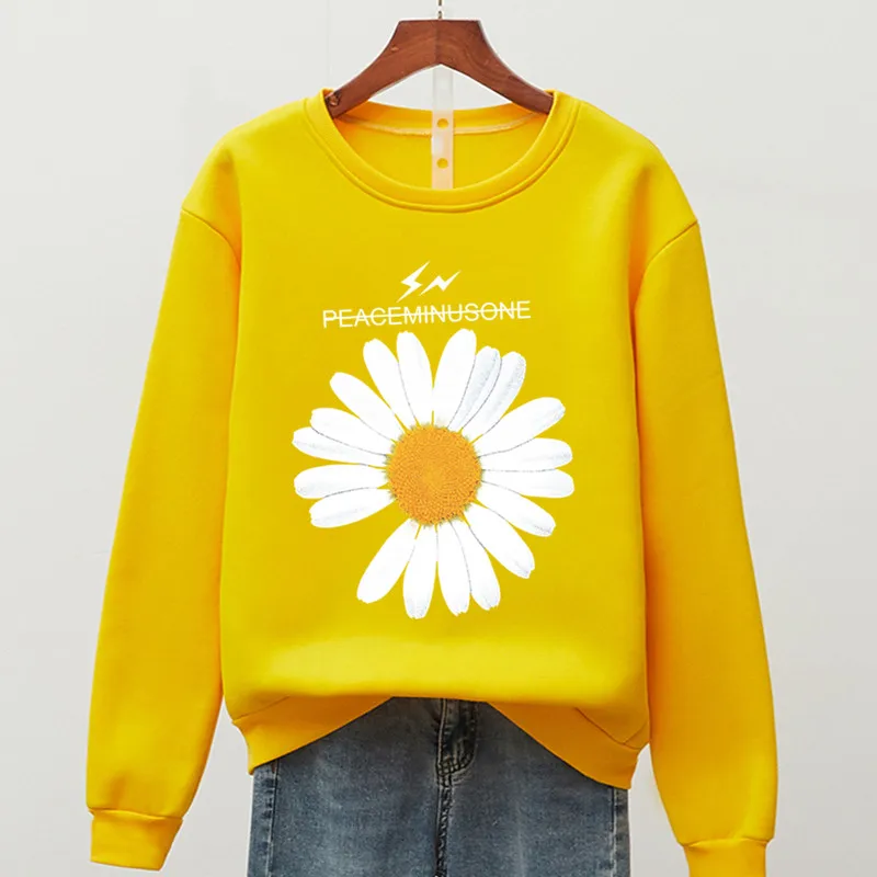 Print Sunflower Tops for Women Sweatshirt Spring Autumn Vintage Harajuku Female Crewneck Sweetshirts Casual Pullover Hoodie