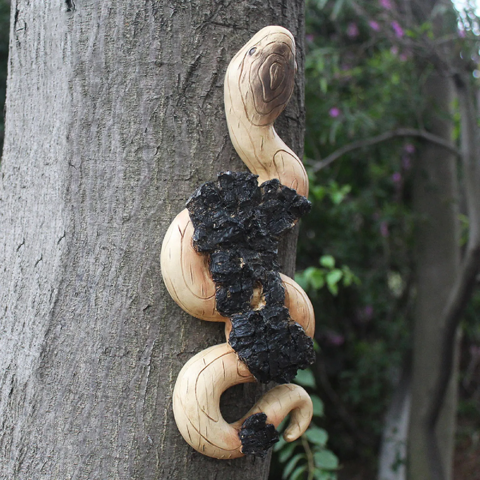 Смола статуя в форме змеи сада дерево Главная Decrotations фигурка змея животных