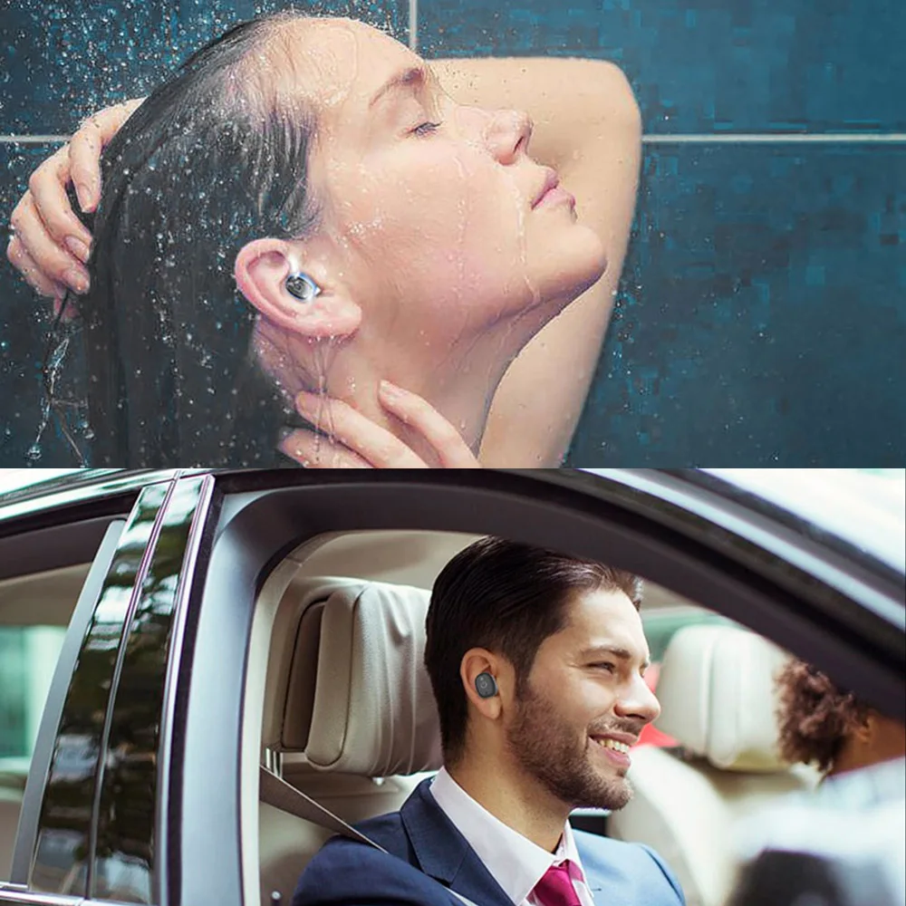 TWS Bluetooth наушники невидимые водонепроницаемые для плавания Беспроводные с