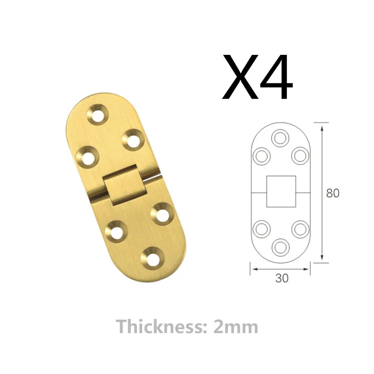 4 шт./лот Высококачественная медная петля 2 мм (с винтом) скрытая круглая для стола