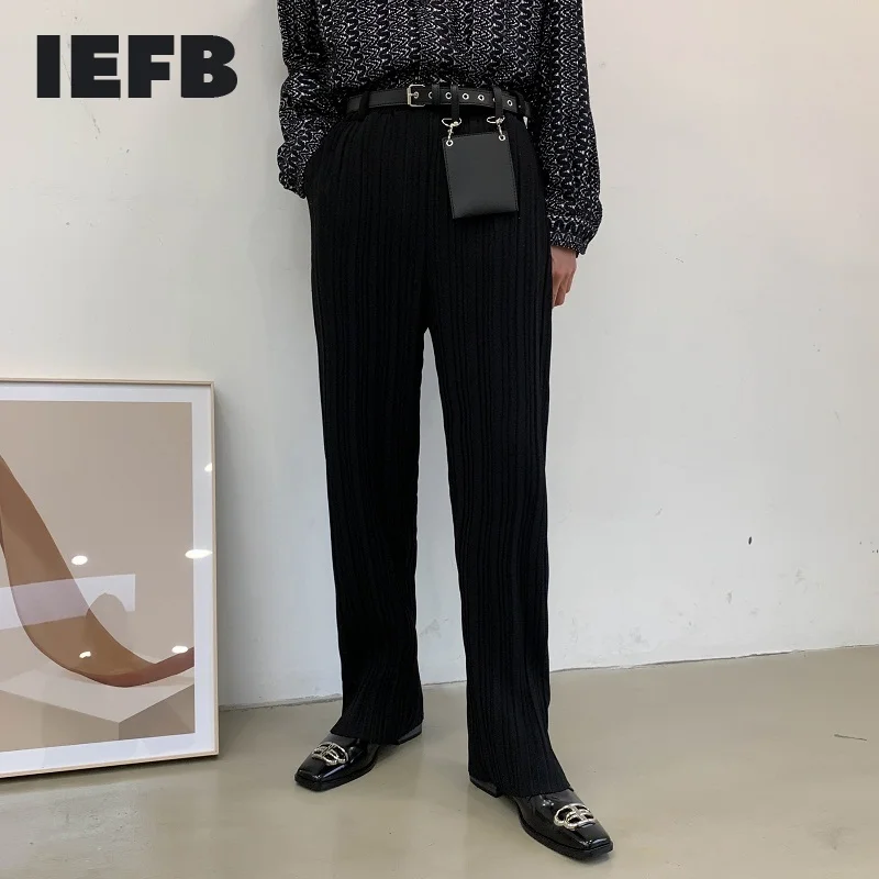 IEFB/мужская одежда 2020 осенние модные новые черные плиссированные брюки для мужчин