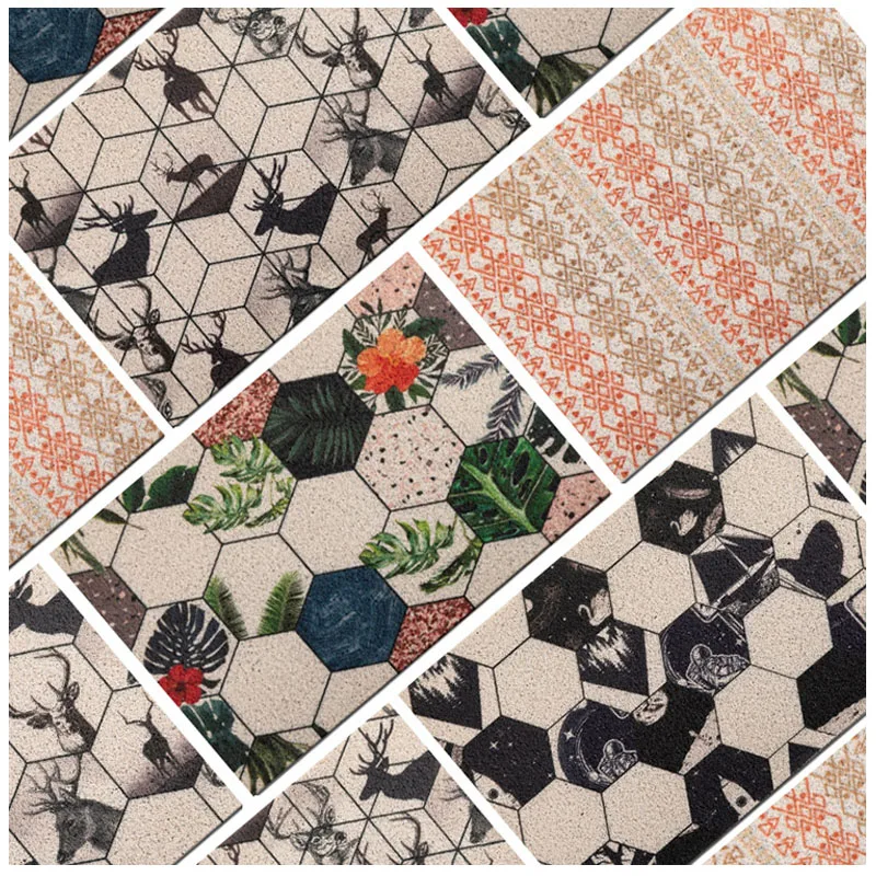 Простой коврик с геометрическим рисунком для входной двери ковер гладкий