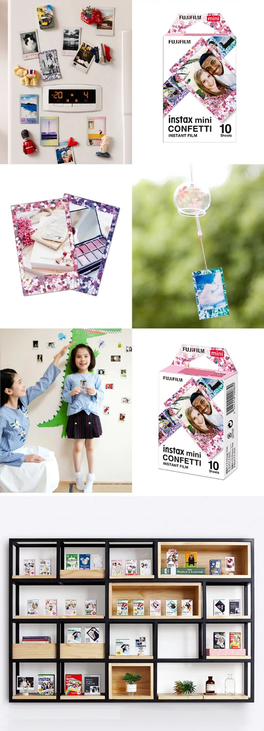 Подлинная Fujifilm Instax Mini 8 пленка конфетти Fuji мгновенная фотобумага 10-50 листов For70 7s 50 s 90 25Share SP-1 LOMO camera