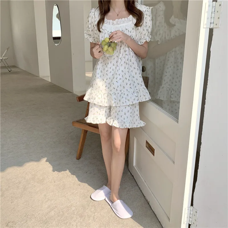 

Alien Kitty Women Vintage Printing Fashion Summer Short 2021 Gentle Casual High Quality Loose All Match Femme Pajamas Sets