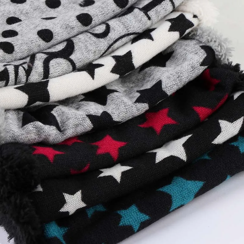 O-neck Scarf Girl Boy Ring Collar Scraf With Printed Star Good Christmas Gift Hot Selling High Quality Cotton Baby Kids Children | Детская