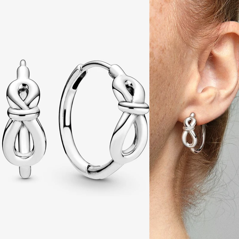 

925 Sterling Silver Pan Earring Eternal Symbol Rosette Earrings For Women Wedding Gift Fashion Jewelry