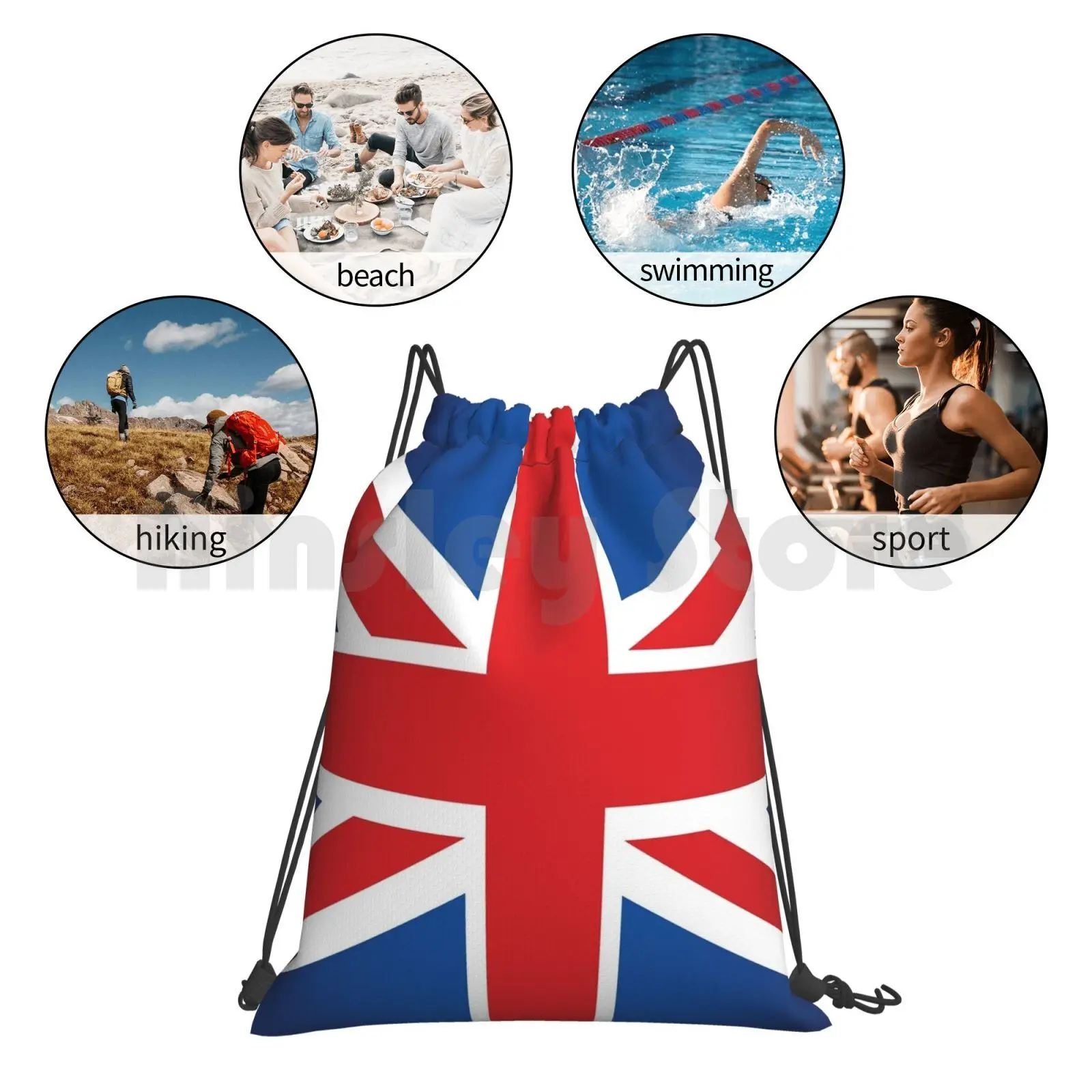 

Uk Flag Backpack Drawstring Bags Gym Bag Waterproof Uk United Kingdom Flag England Britain British Royal Pom English Eu