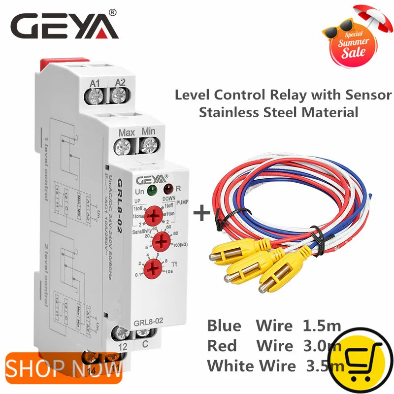 GEYA GRL8 уровня жидкости Управление реле 10A AC/DC24V 240V|Реле| |
