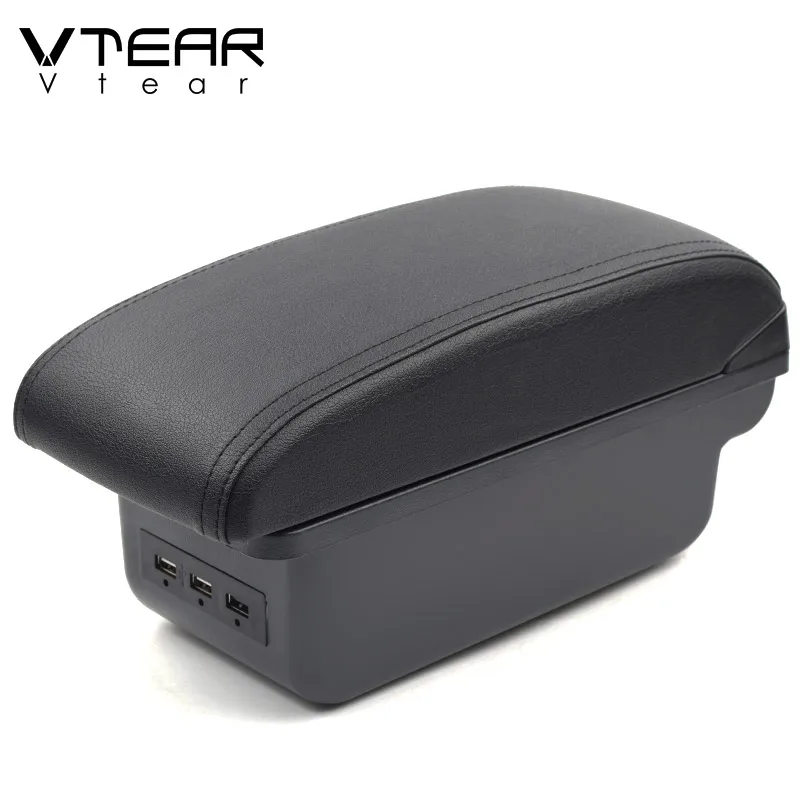 New USB black Vtear для Tata tiago автомобильный подлокотник кожаный подлокотник usb коробка для хранения аксессуары центральная консоль автомобильное украшение автомобиля-Стайлинг - Название цвета: New USB black